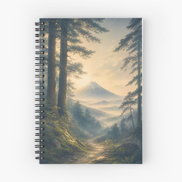 Item preview, Mount Fuji Forest Path Wall Art – Japanese Woodland Landscape, Misty Morning & Ukiyo-e Inspired Nature designed and sold by Tomoyo Art.