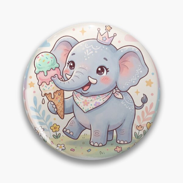 Item preview, A Happy Elephant - Icecream Cone Soft Pink designed and sold by DigitfanStudio.