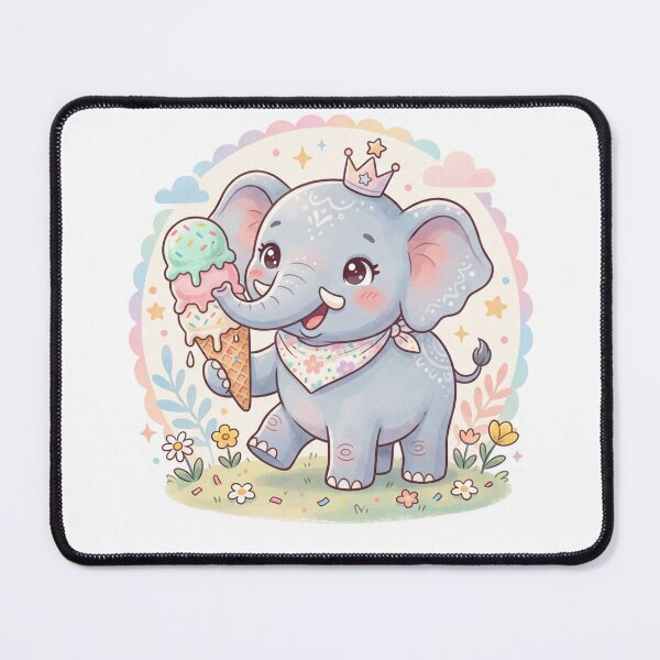 Item preview, A Happy Elephant - Icecream Cone Soft Pink designed and sold by DigitfanStudio.