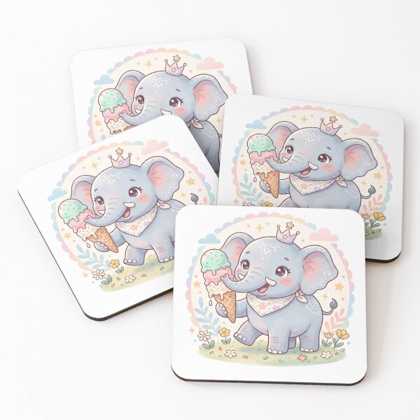 Item preview, A Happy Elephant - Icecream Cone Soft Pink designed and sold by DigitfanStudio.