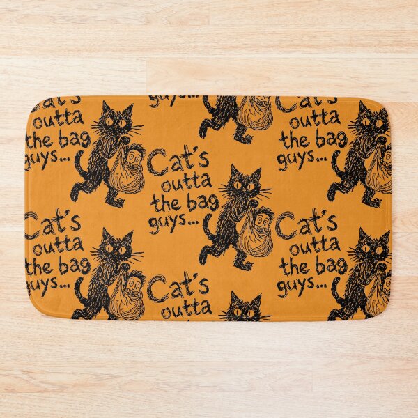 Item preview, Cat's Outta the Bag Guys - Funny Creepy Black Cat Sketch designed and sold by TheChalkyFox.