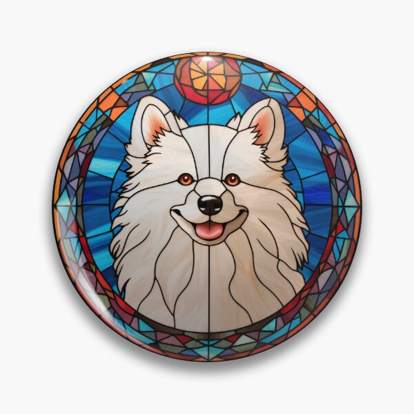 Item preview, American Eskimo Stained Glass Leadlight Artistic Design Mom Dad designed and sold by rafaeltto.