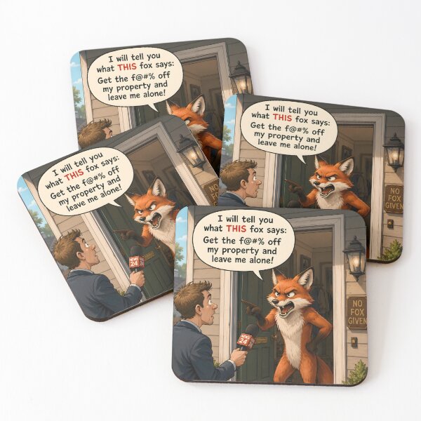 Item preview, No Fox Given – Funny Angry Fox Cartoon designed and sold by TJQsAnimals.