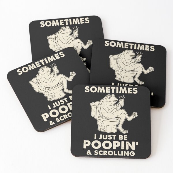 Item preview, Sometimes I Just Be poopin' and Scrolling Sarcastic Frog Meme designed and sold by studio-ssaam.
