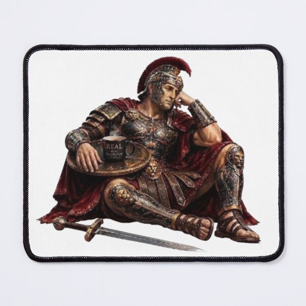 Item preview, Surviving the Daily Battle Stoic Roman Soldier Coffee Break designed and sold by Northern Glow Art.
