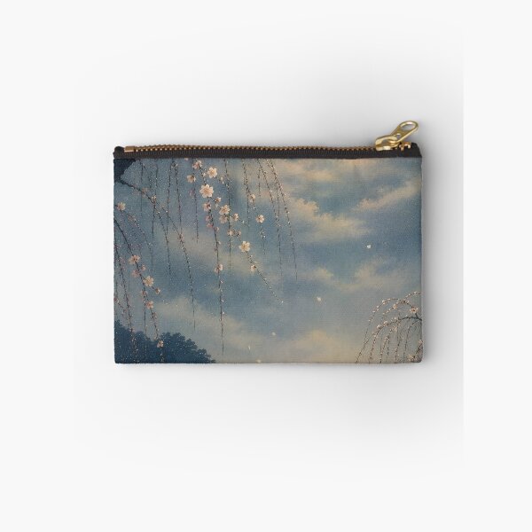 Item preview, Japanese Weeping Cherry Blossom Moon Wall Art – Shidare Sakura, Full Moon & Misty Mountain Landscape, Ukiyo-e Inspired designed and sold by Tomoyo Art.
