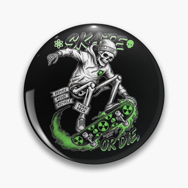 Item preview, Skate Or Die Toxic Skeleton Skateboard designed and sold by ViviArtix.