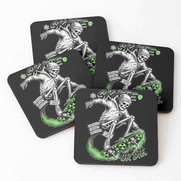 Item preview, Skate Or Die Toxic Skeleton Skateboard designed and sold by ViviArtix.
