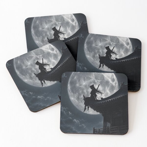 Item preview, Samurai Silhouette | Moonlit Japanese Warrior Night Scene designed and sold by BHOWMIK STORE.