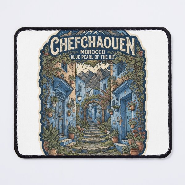 Item preview, Chefchaouen Morocco Blue Mountain Travel Sticker designed and sold by Imaginarium of Chaos falcon88 .