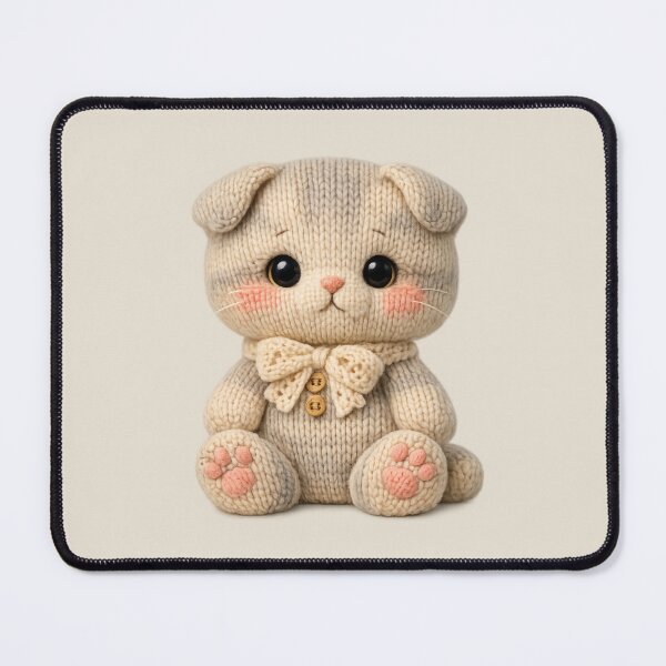 Item preview, Cute Knitted Scottish Fold Plush | Kawaii Handmade Crochet Cottagecore designed and sold by Moons Studio.
