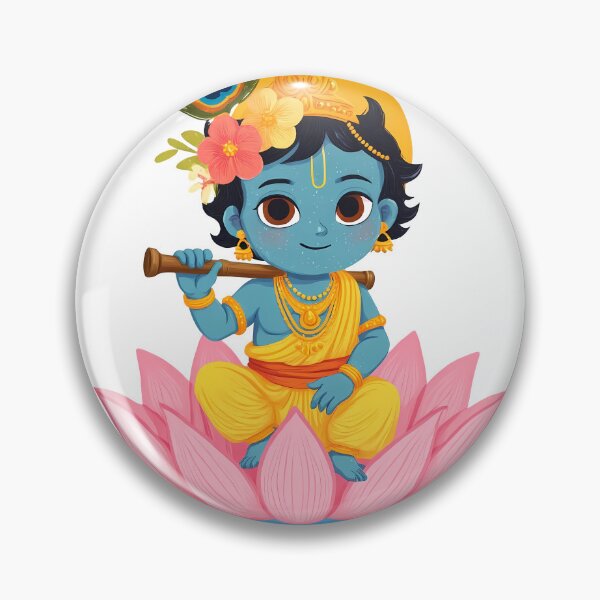Item preview, Baby Krishna Sitting on Lotus with Flute designed and sold by Asapusri.