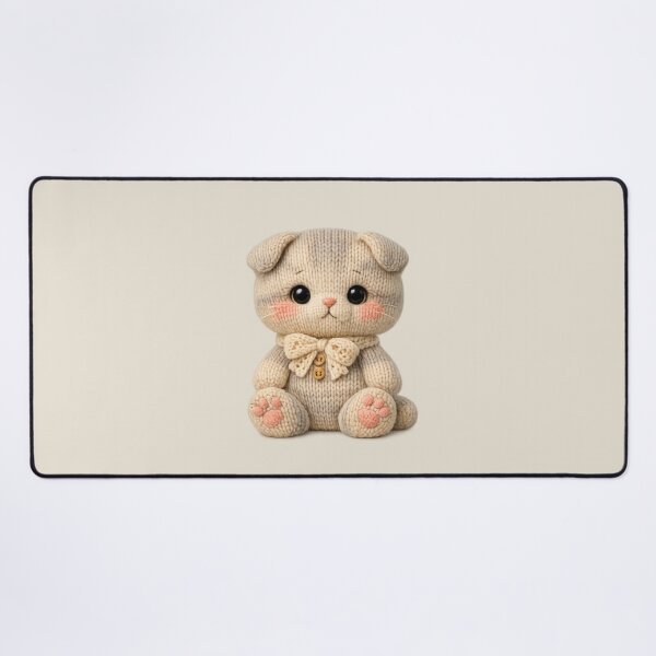 Item preview, Cute Knitted Scottish Fold Plush | Kawaii Handmade Crochet Cottagecore designed and sold by Moons Studio.