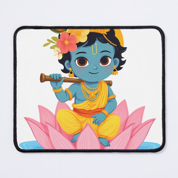 Item preview, Baby Krishna Sitting on Lotus with Flute designed and sold by Asapusri.