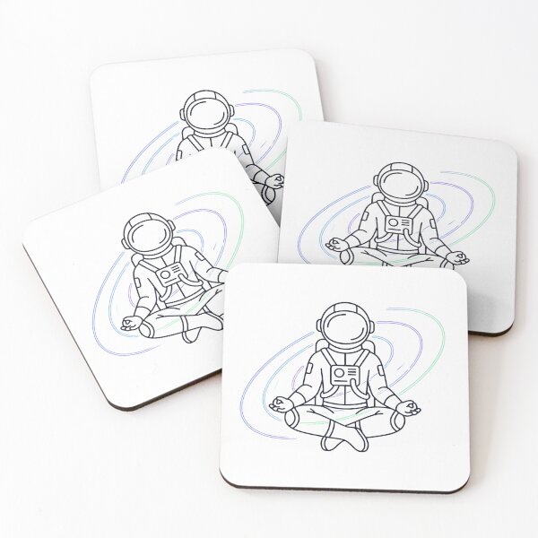 Item preview, Minimalist Astronaut Lotus Yoga Pose Galaxy Aura Art designed and sold by pattman.