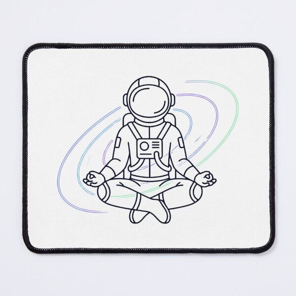 Item preview, Minimalist Astronaut Lotus Yoga Pose Galaxy Aura Art designed and sold by pattman.
