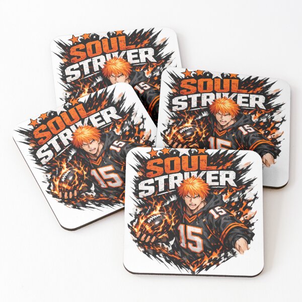 Item preview, Flaming Soul Striker - Dark Ink Anime American Football Art designed and sold by MugenAnime.