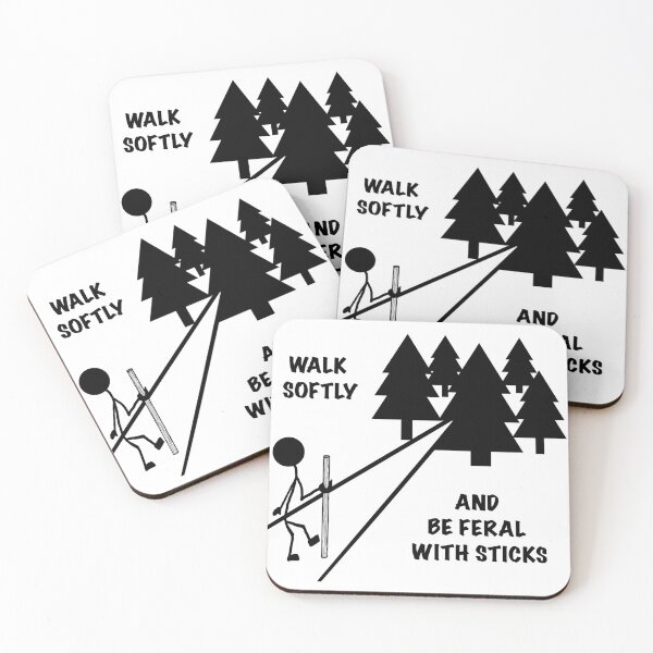 Item preview, Walk Softly and Be Feral With Sticks (Light tee Version) designed and sold by Feral Vibes.