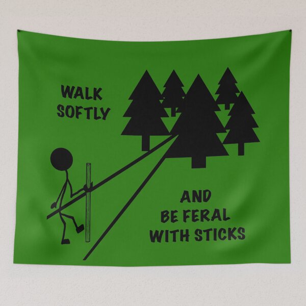 Item preview, Walk Softly and Be Feral With Sticks (Light tee Version) designed and sold by Feral Vibes.