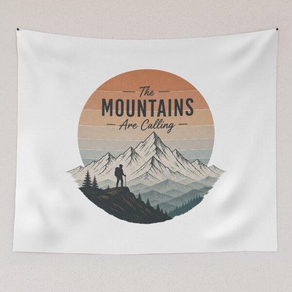 Item preview, The Mountains Are Calling –  Hiking & Adventure T-Shirt designed and sold by MJ-by-Dharan.