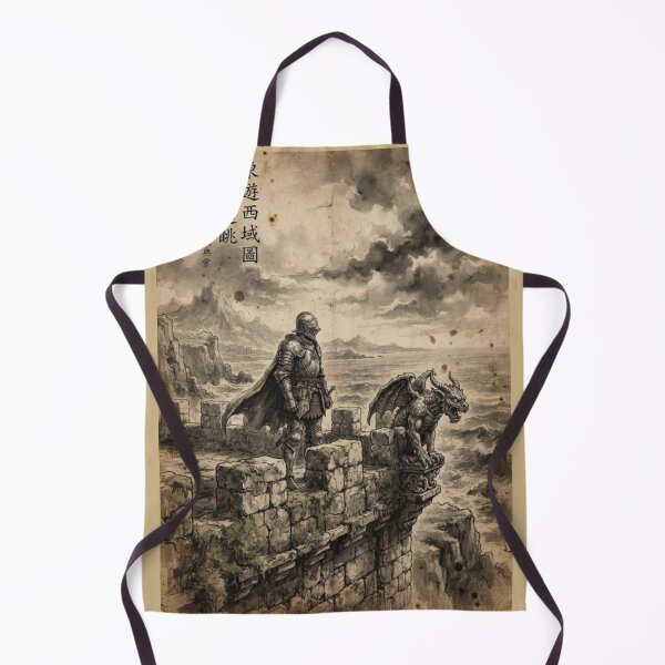 Item preview, Knight and the Stone Sentinel Sumi-e Ink Wash designed and sold by DuckOddity.