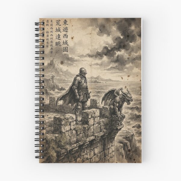 Item preview, Knight and the Stone Sentinel Sumi-e Ink Wash designed and sold by DuckOddity.