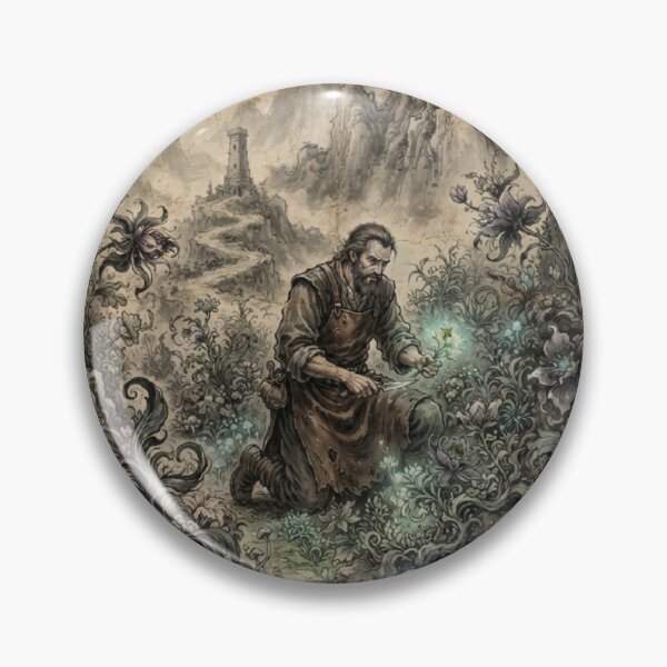 Item preview, The Alchemist's Wild Garden Sumi-e Ink Wash designed and sold by DuckOddity.