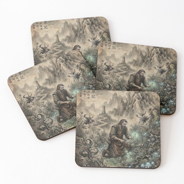 Item preview, The Alchemist's Wild Garden Sumi-e Ink Wash designed and sold by DuckOddity.