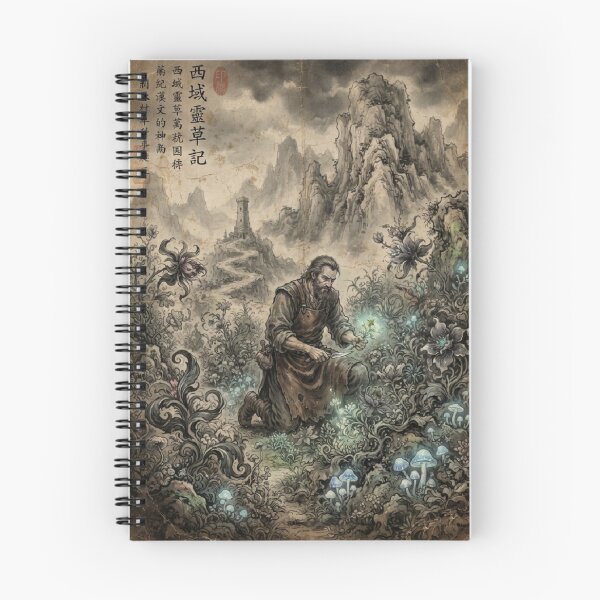 Item preview, The Alchemist's Wild Garden Sumi-e Ink Wash designed and sold by DuckOddity.