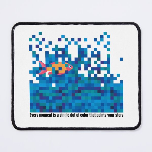 Item preview, Orange fish in a pixelated sea designed and sold by Tana&tanuc.
