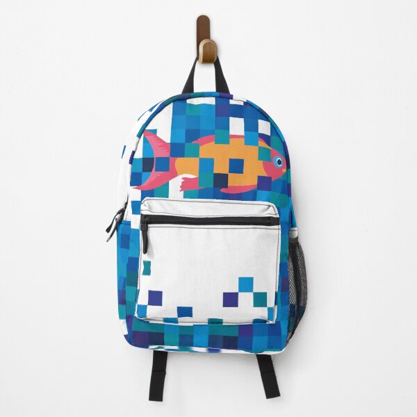 Item preview, Orange fish in a pixelated sea designed and sold by Tana&tanuc.