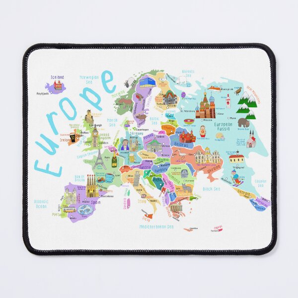 Item preview, Europe Educational Map Illustration By Artist Carla Daly designed and sold by Carla Daly.