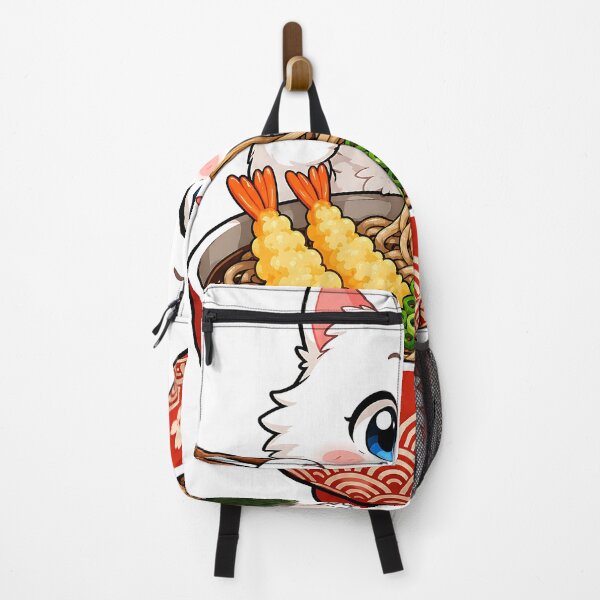 Item preview, Cute White Ramen Cat Kawaii Kitten Eating Japanese Noodles Anime Food Lover Design designed and sold by 299Art.