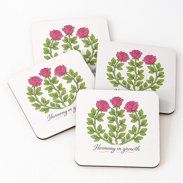 Item preview, Harmony In Growth - Cottagecore Pink Roses Botanical Art designed and sold by StoryVibes.