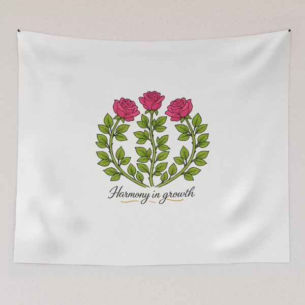 Item preview, Harmony In Growth - Cottagecore Pink Roses Botanical Art designed and sold by StoryVibes.