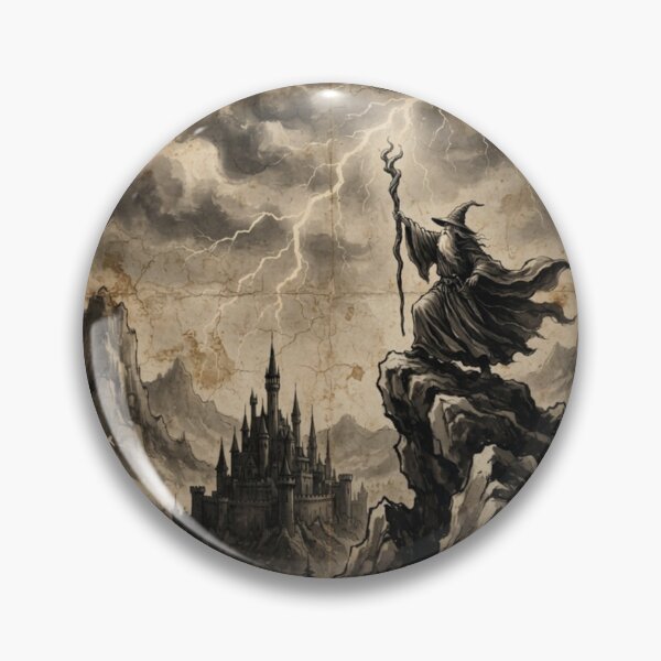 Item preview, Wizard Summoning the Western Storm Sumi-e Ink Wash designed and sold by DuckOddity.