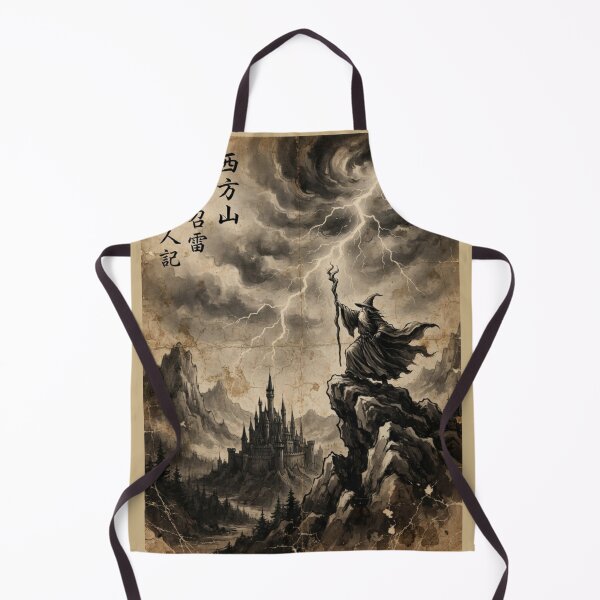Item preview, Wizard Summoning the Western Storm Sumi-e Ink Wash designed and sold by DuckOddity.