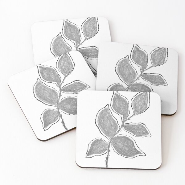 Item preview, Black and White Minimalist Leaf Drawing designed and sold by JHadfieldArt.