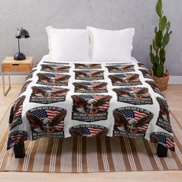 Item preview, Hope in the Lord and let us be One nation under God patriotic American flag and Bald Eagle - Renew us Lord - Isaiah 40:31 God Bless America designed and sold by FTLOG.