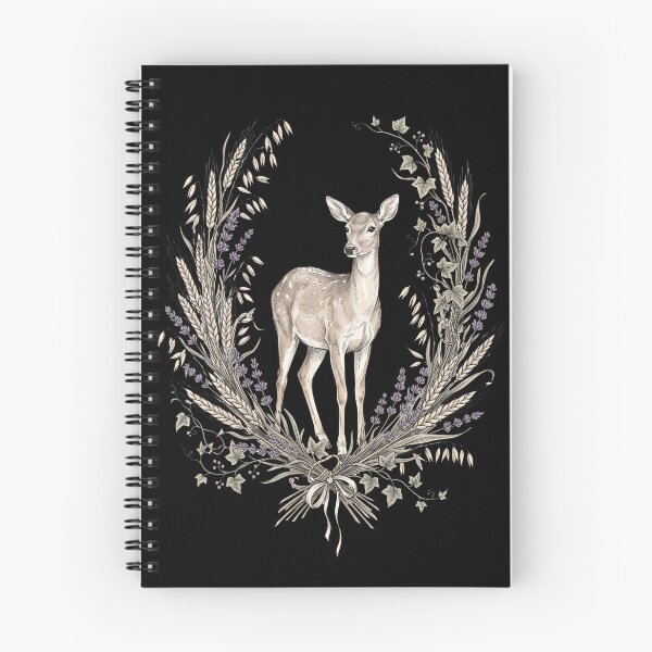 Item preview, Vintage Fawn Lavender & Wheat Wreath Woodland Art designed and sold by Ortsas.