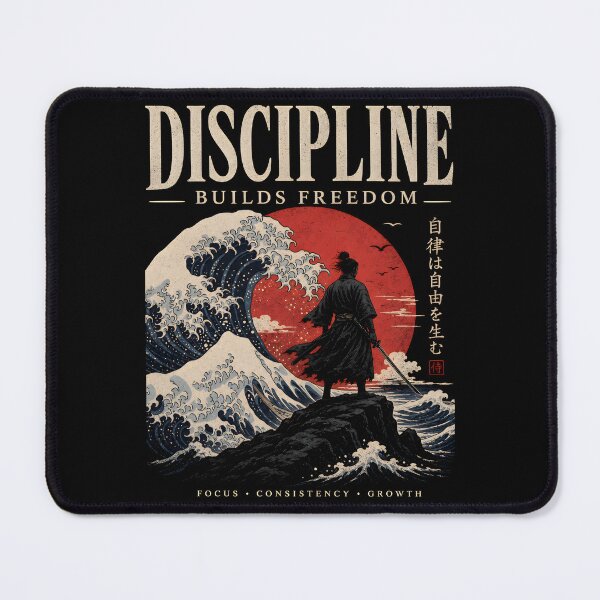Item preview, Discipline Builds Freedom Samurai Japanese Art designed and sold by Stikaro.