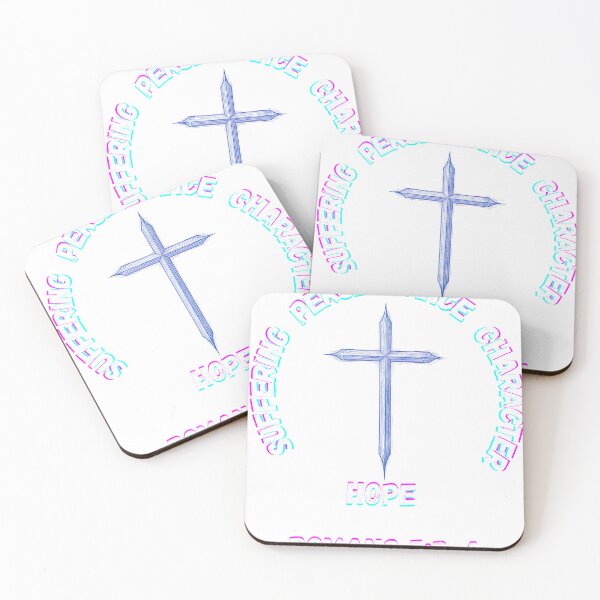 Item preview, Romans 5:3-4 Glitch Cross - Suffering, Perseverance, Character, Hope designed and sold by Love Christ Live Life.