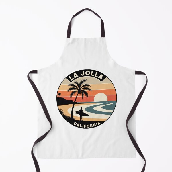 Item preview, La Jolla California: Sunset Surfer Palm Tree Badge designed and sold by CircinusStore.