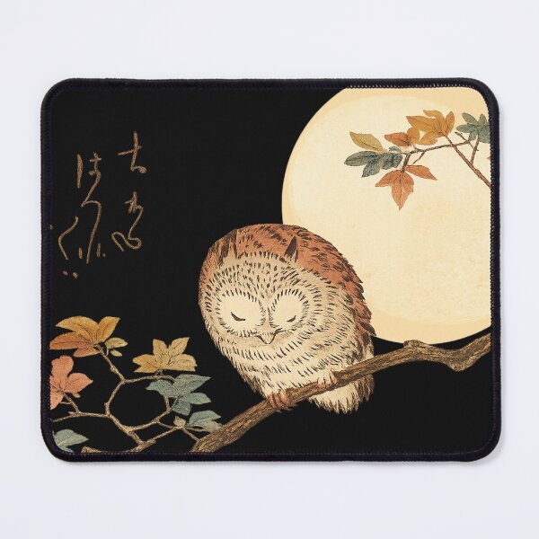 Item preview, Owl Wall Art Japanese Woodblock Sleeping Owl Nature Lovers designed and sold by RickE.