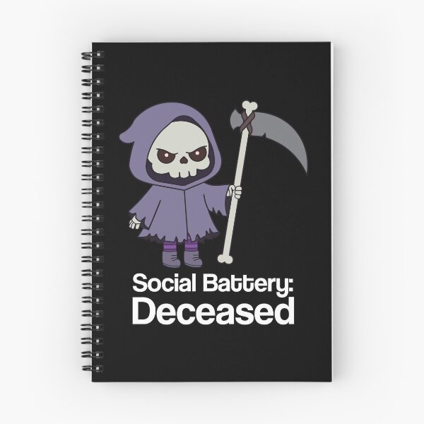 Item preview, Social Battery: Deceased Angry Grim Reaper Funny Introvert Gothic designed and sold by Hallowed Artistry.