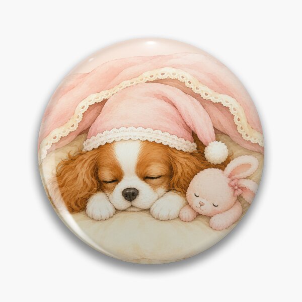 Item preview, Sleepy Cavalier Vol.4 | Peaceful Puppy Nap with Pink Bunny designed and sold by SakuraWaStyle.
