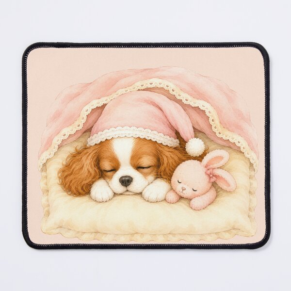 Item preview, Sleepy Cavalier Vol.4 | Peaceful Puppy Nap with Pink Bunny designed and sold by SakuraWaStyle.
