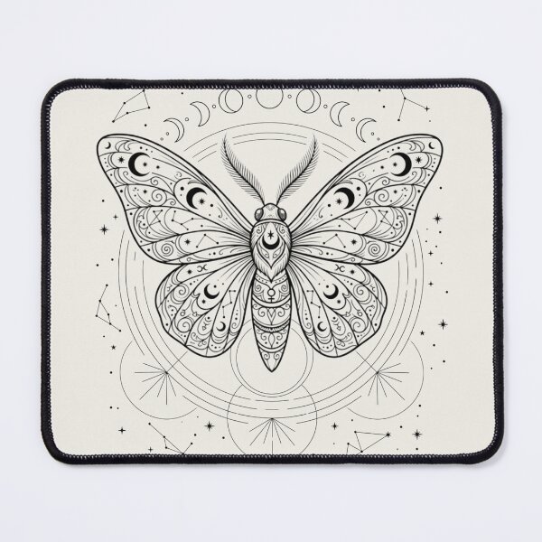 Item preview, Mystical Celestial Moth Fine Line Art designed and sold by Cozy Aesthetic design .