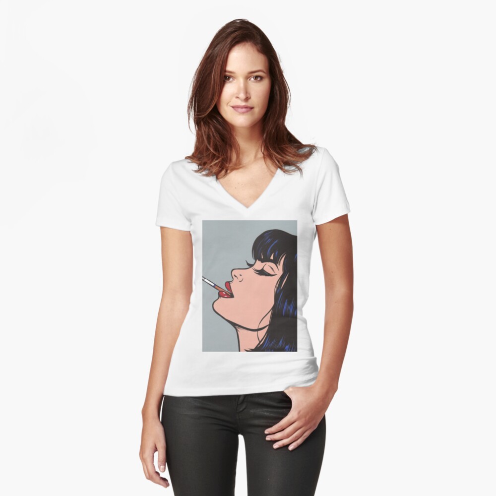 Item preview, Fitted V-Neck T-Shirt designed and sold by turddemon.