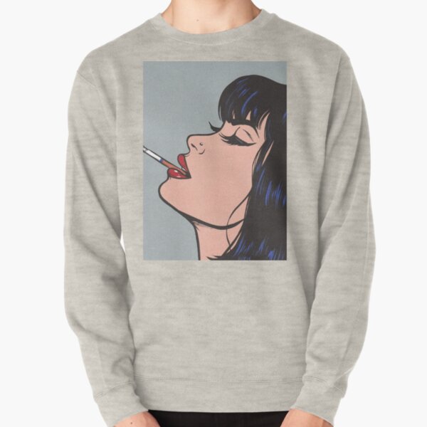 Smoking Girl Pullover Sweatshirt